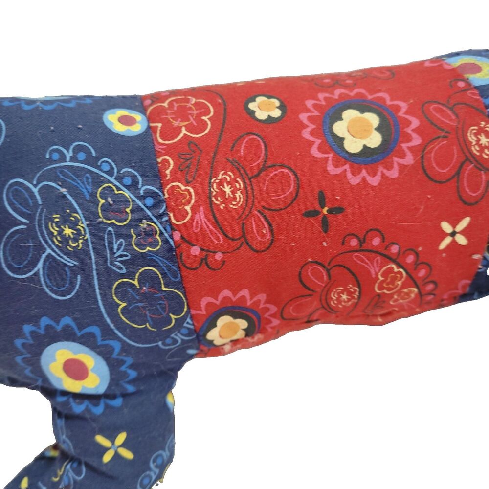 Paisley Patchwork Daschie Daschund Plush 16" Ganz Blue Red Floral puppy dog - Picture 4 of 11